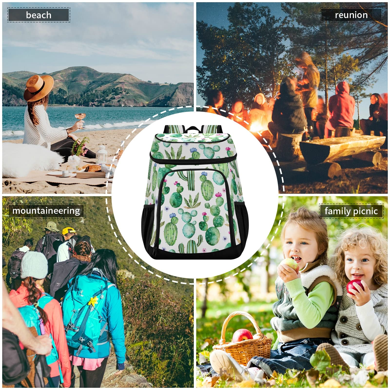 Insulated Cooler Backpack for Women & Men - Leakproof Picnic Lunch Bag for Beach, Hiking, Camping, Work, Park, Day Trips & Outdoor Adventures
