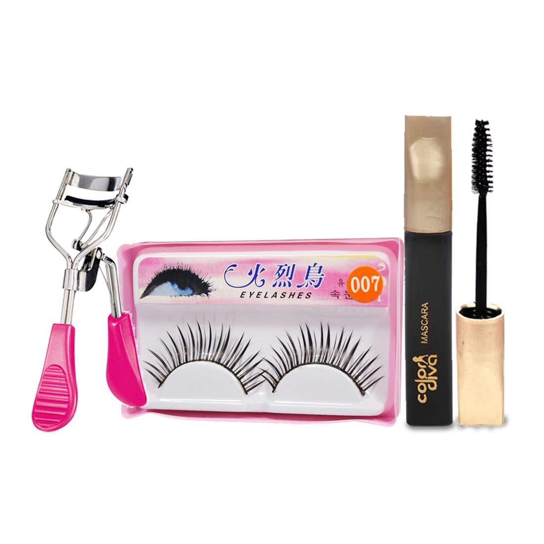 Adbeni 3-in-1 Mascara, Eyelash Curler & False Lashes Set (GC563) - Volumizing & Lengthening for Dramatic Eye Makeup - Perfect for Parties, Weddings & Special Occasions