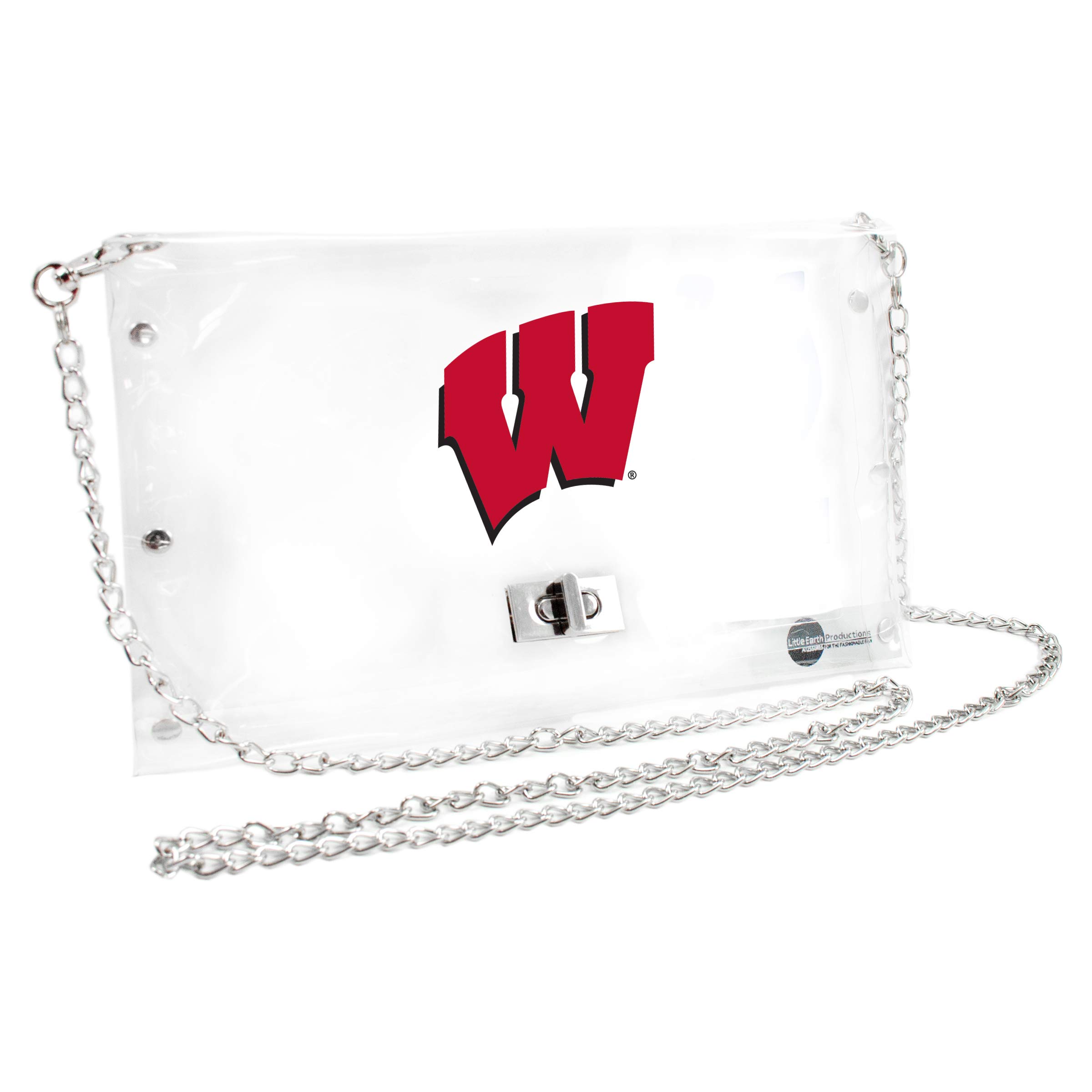 Littlearth NCAA Clear Envelope Purse with Adjustable Black Fashion Strap - Perfect for Game Day, Concerts & Travel Essentials Organization