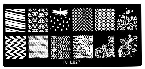 Premium Nail Stamping Plates Set - 6x12cm DIY Manicure Template with Unique Designs for Nail Art Transfer (1pc) - Perfect for Home Salon, Professional Nail Artists & Gift Ideas