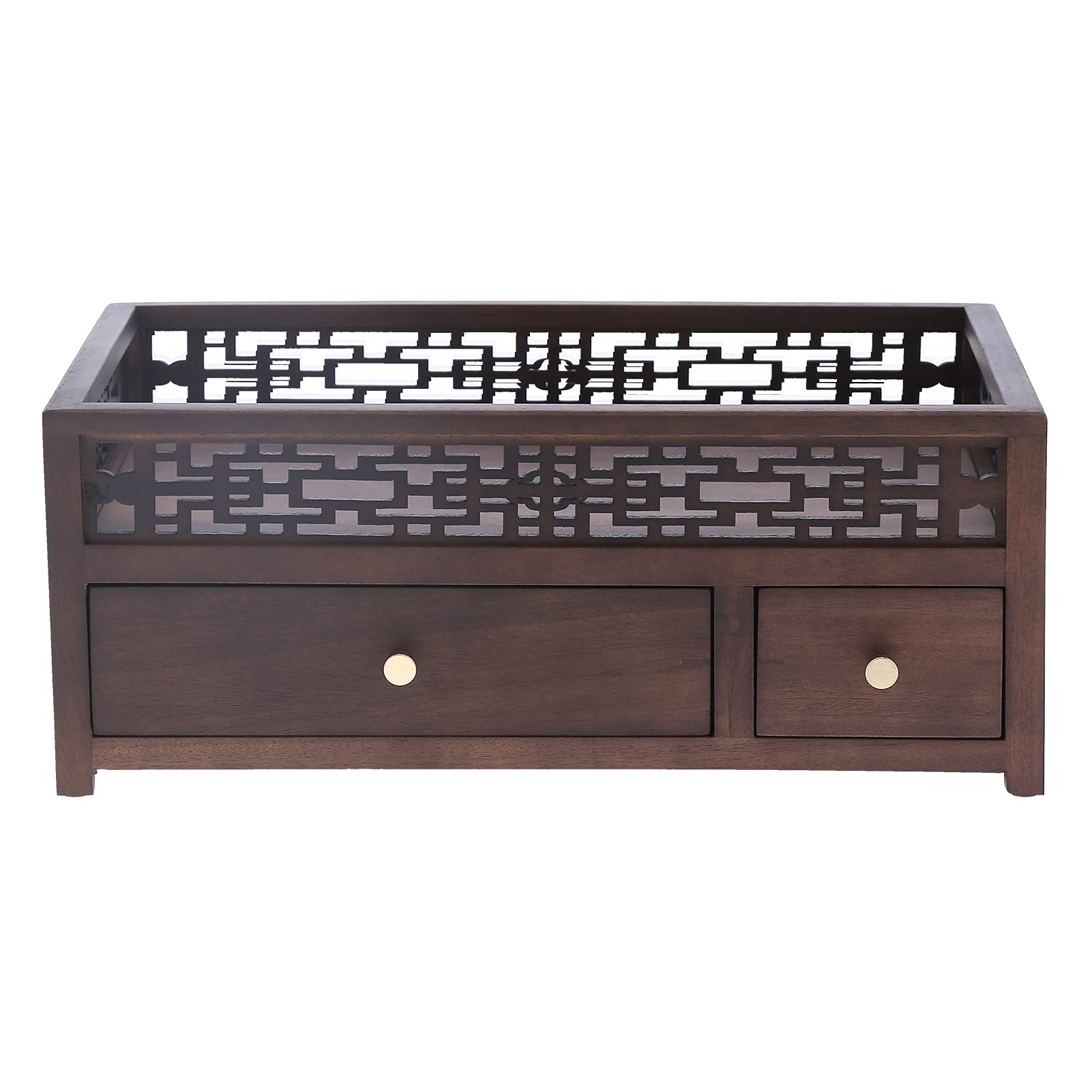 Alvinlite Wooden Tea Storage Box - Compact Organizer for Tea Cakes & Accessories - Perfect for Home & Office Use