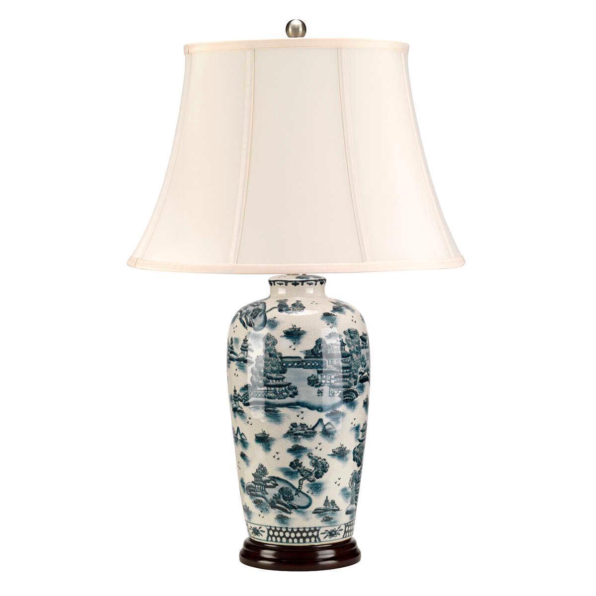 Blue Traditional 1 Light Ceramic Table Lamp by Elstead Lighting - Perfect for Bedroom, Living Room & Office Decor