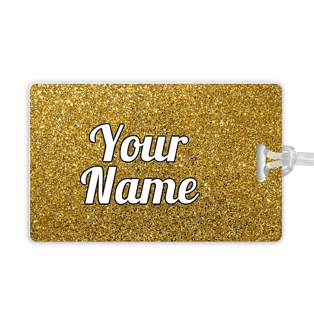 Personalized Waterproof Custom Name Large Bag Tag with Glitter - Durable Luggage Tags for Travel, Camping, School & Kindergarten - Perfect for Suitcases, Backpacks & Kids' Belongings