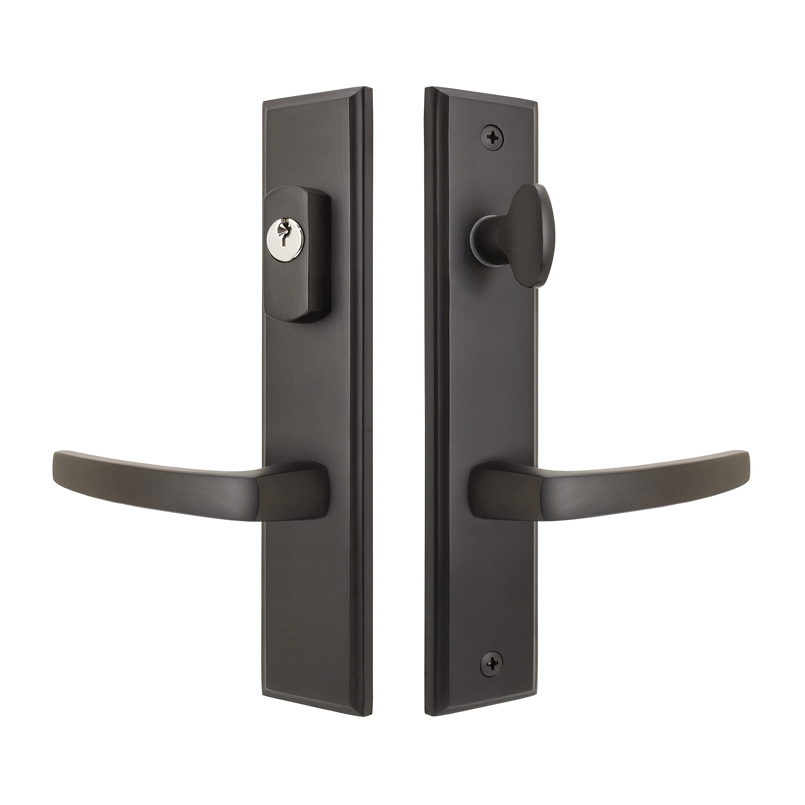 FPL Catalina Solid Brass Active Trim Lever Set for Multipoint Lock - SC1 Keyway, Oil Rubbed Bronze Finish - Perfect for Residential & Commercial Doors, Home Security Upgrade