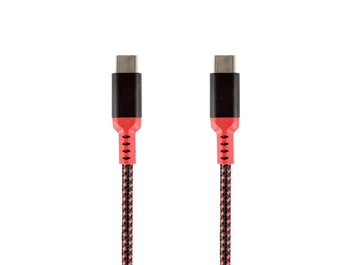 Monoprice Stealth Charge and Sync USB 2.0 Type-C to Type-C Fast Charging Cable - 1.5 Feet (0.5m) Red - 60W 3A Power Delivery for Smartphones, Tablets & Laptops - Perfect for Home, Office & Travel Charging
