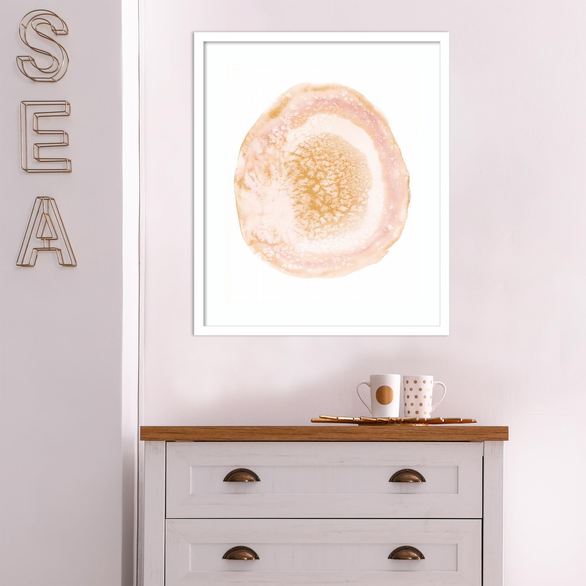 Amanti Art Framed Wall Art Print 25x21 - Custom Radiant Geode IV by Naomi McCavitt | Abstract Modern Contemporary Decor | Medium Poster Painting for Living Room, Bedroom, Bathroom | Perfect for Home Office & Gallery Wall Display