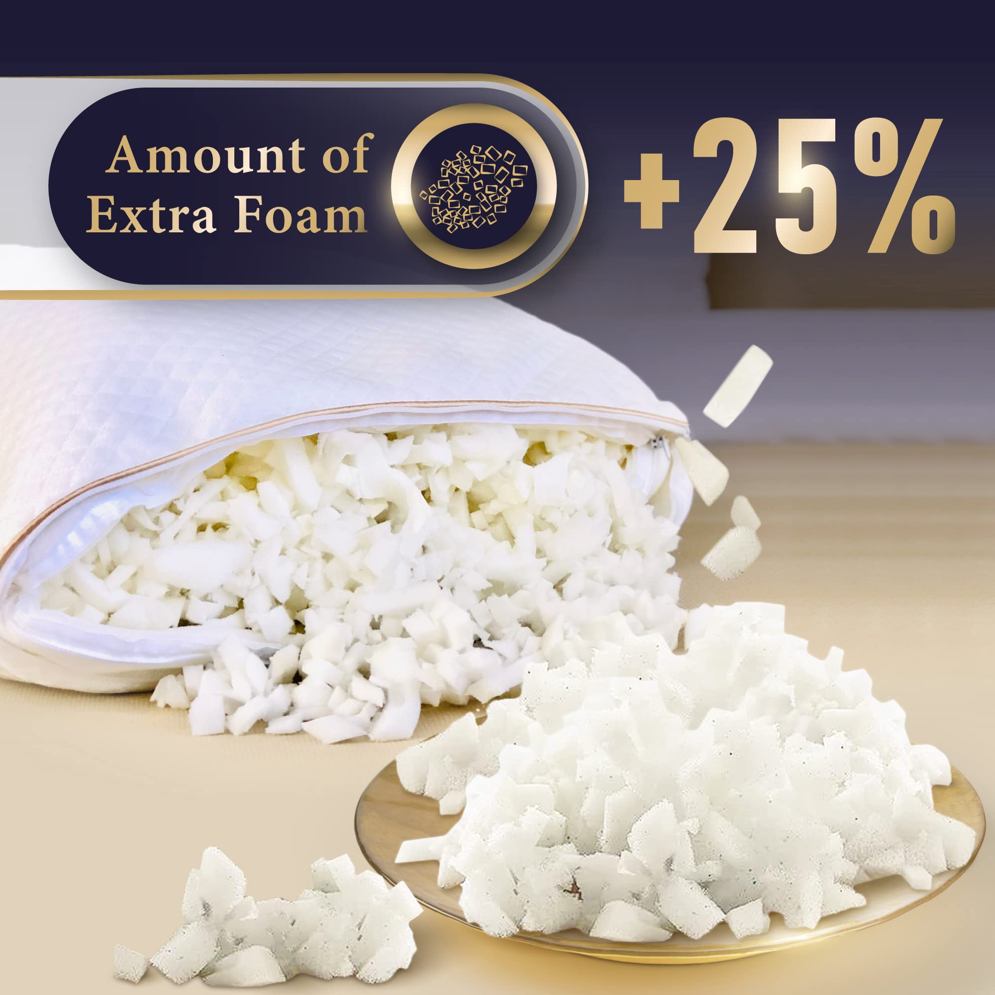 Royal Therapy Extra Shredded Memory Foam Pillow - King Size with Enhanced Support for Neck Pain Relief | Perfect for Side Sleepers, Back Pain Sufferers & Luxury Bedding Upgrade