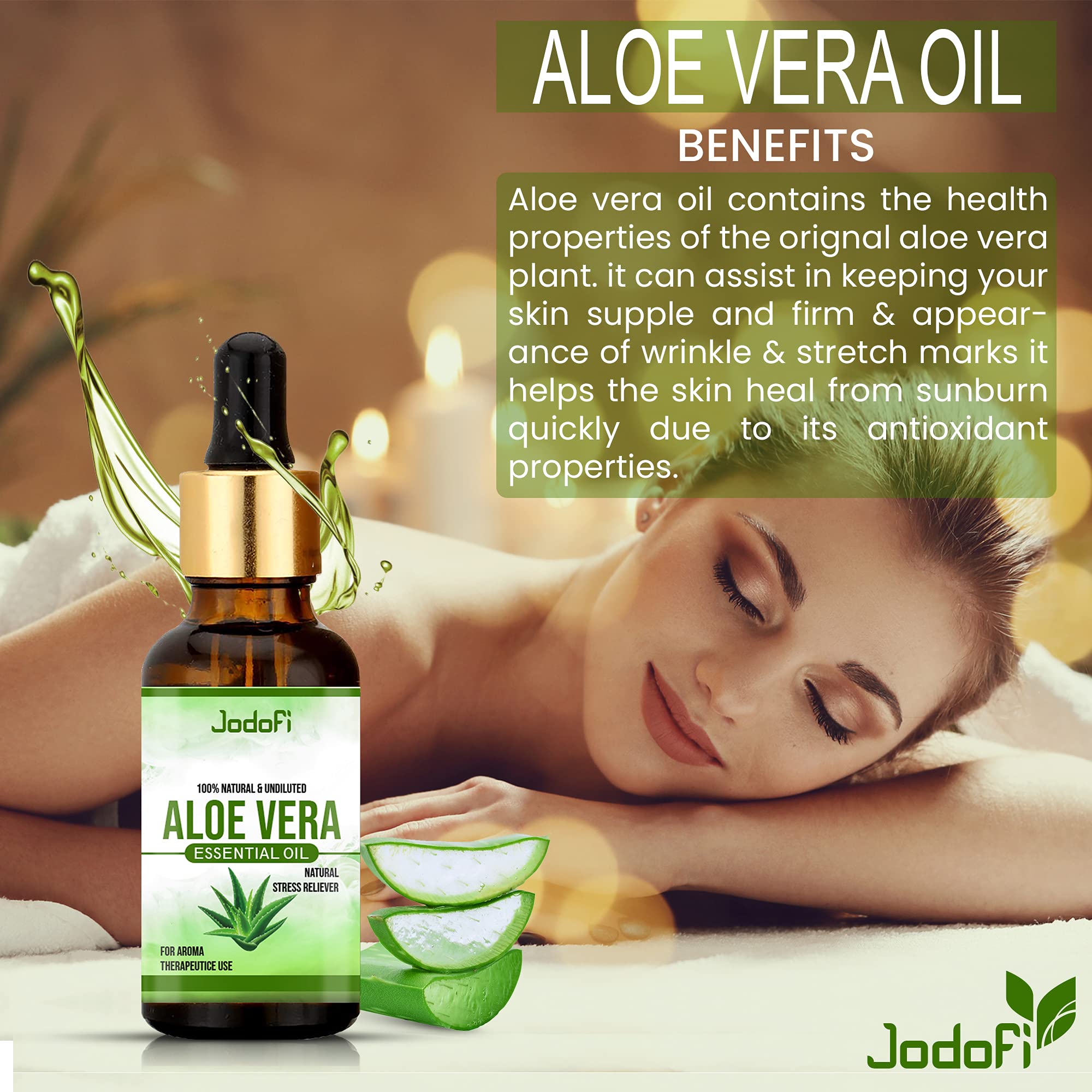 Jodofi Pure Aloe Vera Oil for Skin & Hair - 10ml Bottle - Natural Moisturizer for Dry Skin, Scalp Care & After Sun Relief - Perfect for Face, Body & Hair Treatments