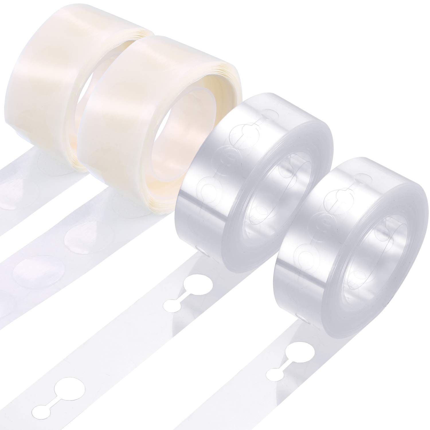Tatuo Arch Garland Decorating Strip Kit - 2 Rolls 16FT Tape Strips + 2 Rolls Glue Point Dots Stickers (Double Hole, 4 Rolls Total) - Perfect for Wedding, Party & Home Decorations
