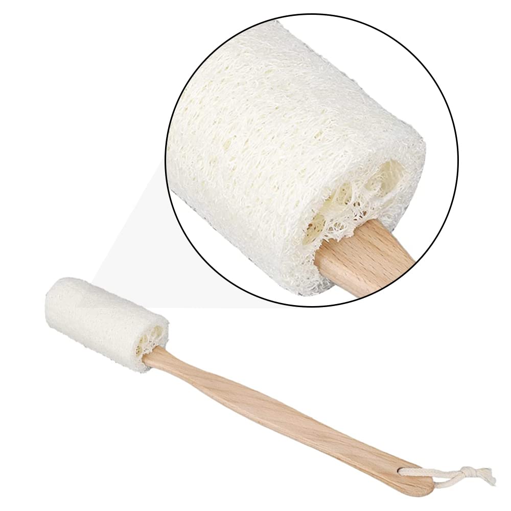 Natural Exfoliating Loofah Back Scrubber with Long Wooden Handle - Unisex Shower Sponge & Body Brush for Deep Cleansing & Skin Renewal | Perfect for Exfoliating Back, Shoulders & Hard-to-Reach Areas | Beige Color, 39 x 6 x 13 Inches (Pack of 1)