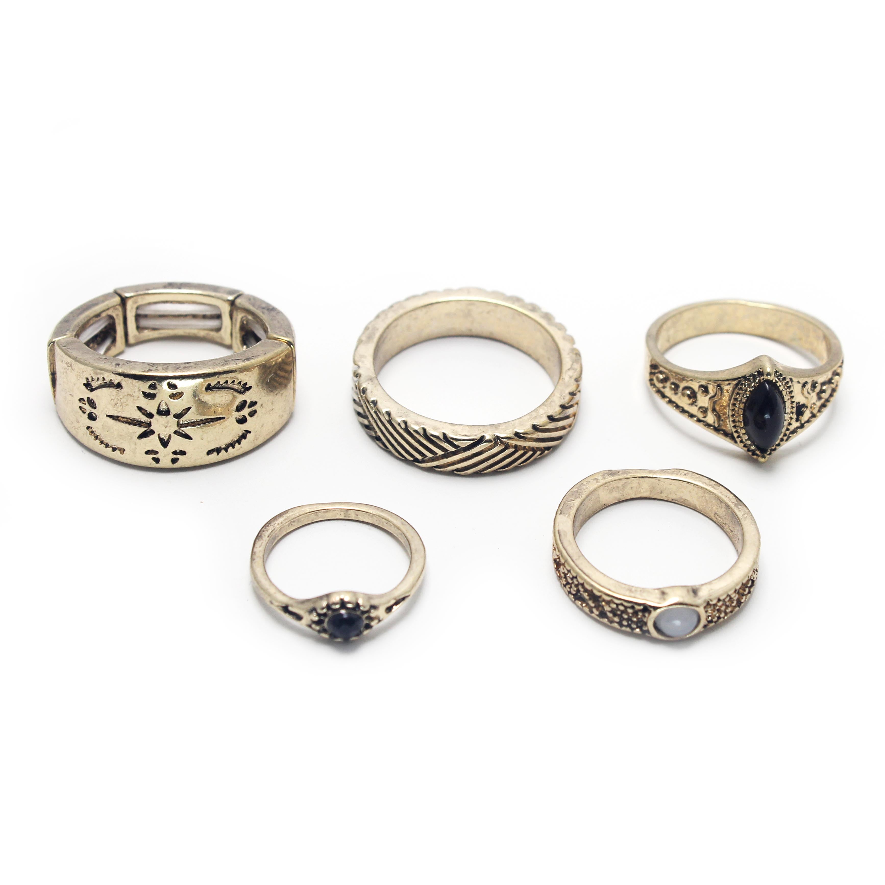 5-Piece Stainless Steel Stackable Rings Set for Women - Trendy Minimalist Jewelry for Everyday Wear, Gift Giving & Layering Outfits