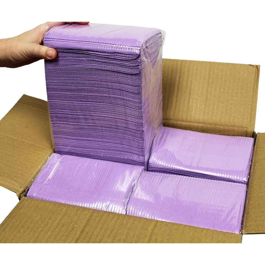 Adenna Disposable Dental Bibs - 100 Pack, Violet - Soft & Absorbent for Dentist Visits, Oral Exams & Teeth Cleaning Procedures