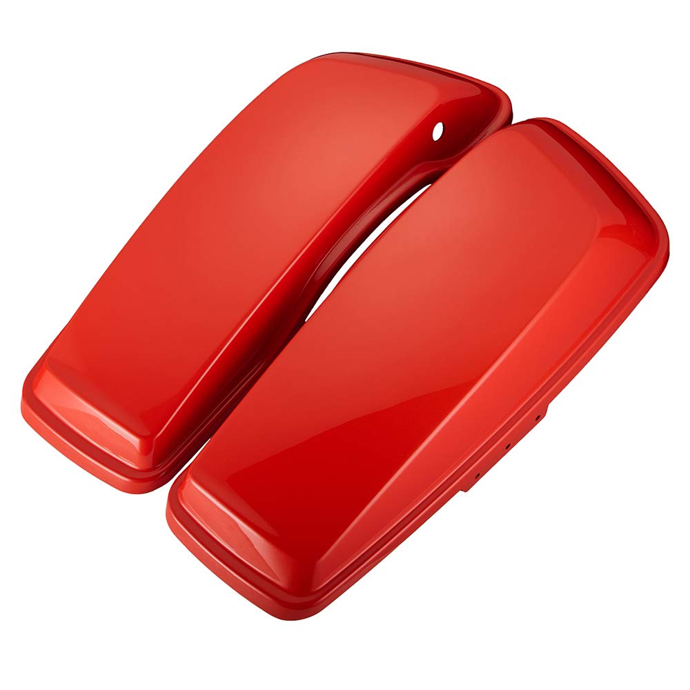 **Moto Onfire Saddlebag Regular Lids for Harley Touring Street Glide Hard Saddlebags (2014-2020) - Extended Bags in Laguna Orange - Perfect for Long Rides & Motorcycle Storage**