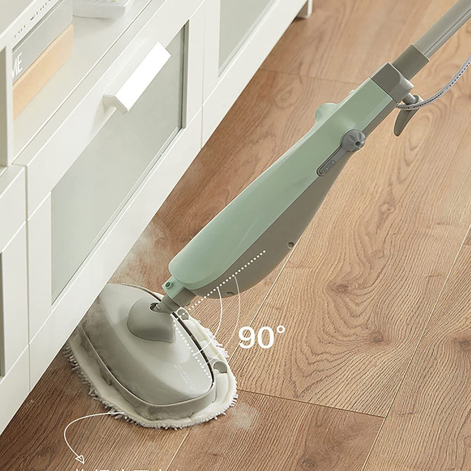 Best Steam Mop for Hardwood Floors & Tile - Lightweight Steam Cleaner for Laminate, Carpet & Wood Floors - 20ft Long Power Cord (Green) - Perfect for Home Cleaning & Pet Hair Removal