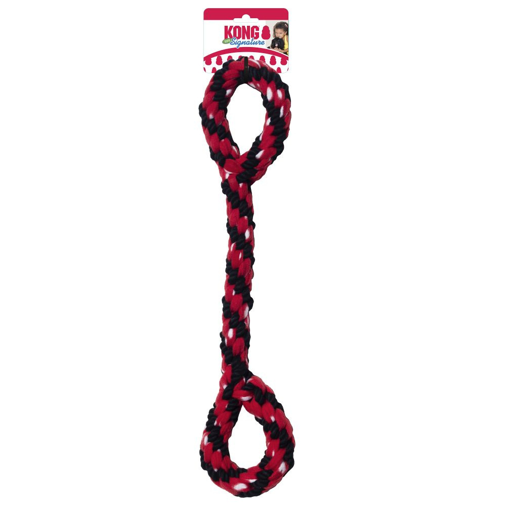 Kong Signature Rope Double Tug Dog Toy - Durable Chew Toy for Large & Small Dogs - Interactive Play for Bonding & Training - Perfect for Fetch, Tug-of-War & Outdoor Activities