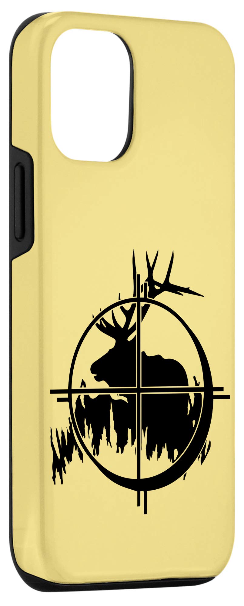 Funny Elk Hunting Deer iPhone 12/12 Pro Case - Yellow Buck Doe Stag Fawn Design - Perfect for Outdoor Enthusiasts & Hunting Lovers