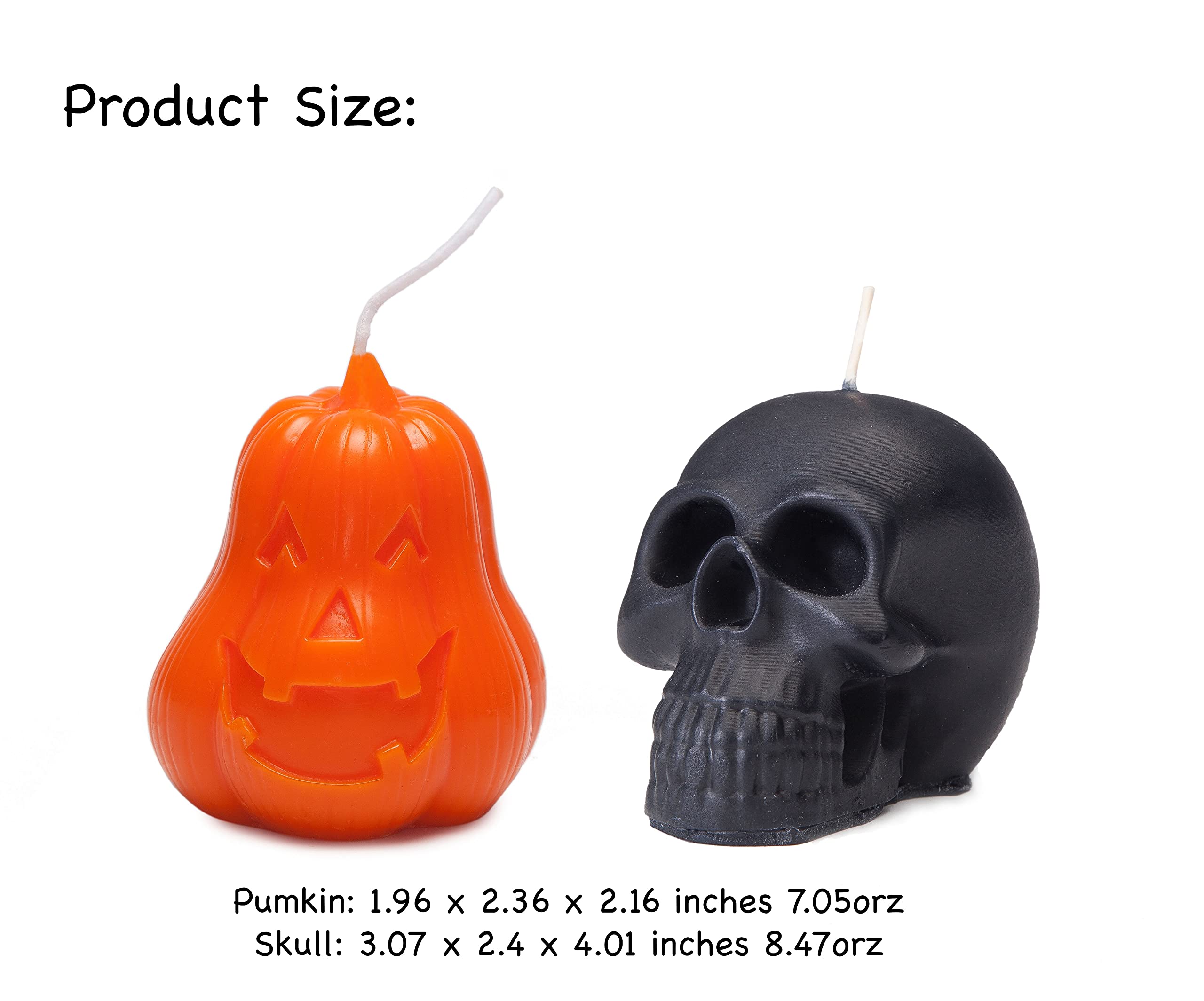 Halloween Scented Soy Wax Candles - Set of 2 Pumpkin Spice & Ghost Candles for Home Decor | Fall Seasonal Decor, Pumpkin Carving Parties, Spooky Table Centerpieces