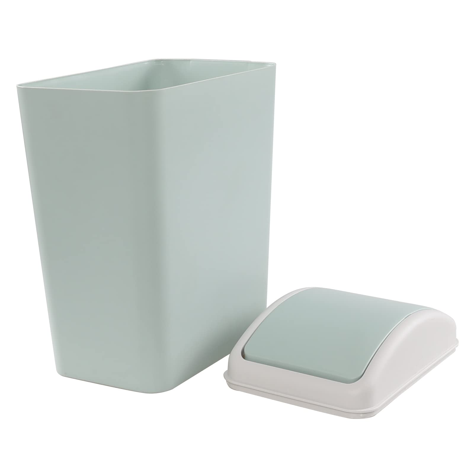 16L Swing Lid Trash Can - Odor-Proof Plastic Kitchen Garbage Bin with Step Pedal, Perfect for Home, Office & Restaurant Use