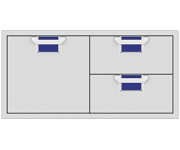 Aspire 42-Inch Double Drawer and Storage Door Combo - White Kitchen Cabinet with Ample Storage Space for Pantry, Bathroom or Garage Organization