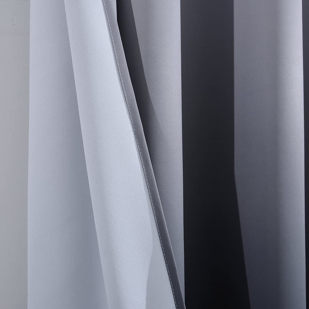 Yakamok Blackout Curtains - Thermal Insulated Room Darkening Window Drapes with White to Black Gradient Design, Thickening Polyester Fabric, Grommet Top (2 Panels, 42x84 Inch) - Perfect for Living Room & Bedroom Light Control and Energy Efficiency