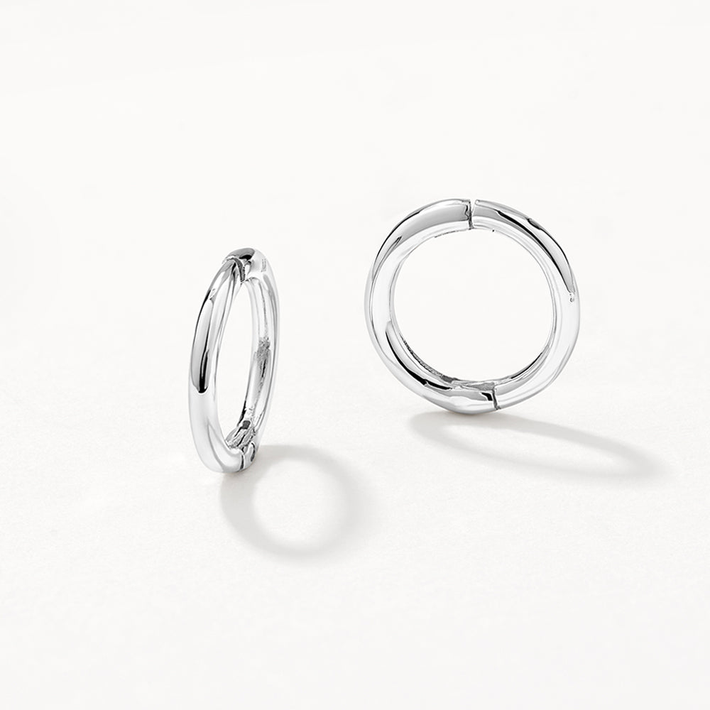 Silver Mini Sleeper Earrings for Women - Hypoallergenic & Lightweight Hoop Earrings for Everyday Wear, Work, and Sleep