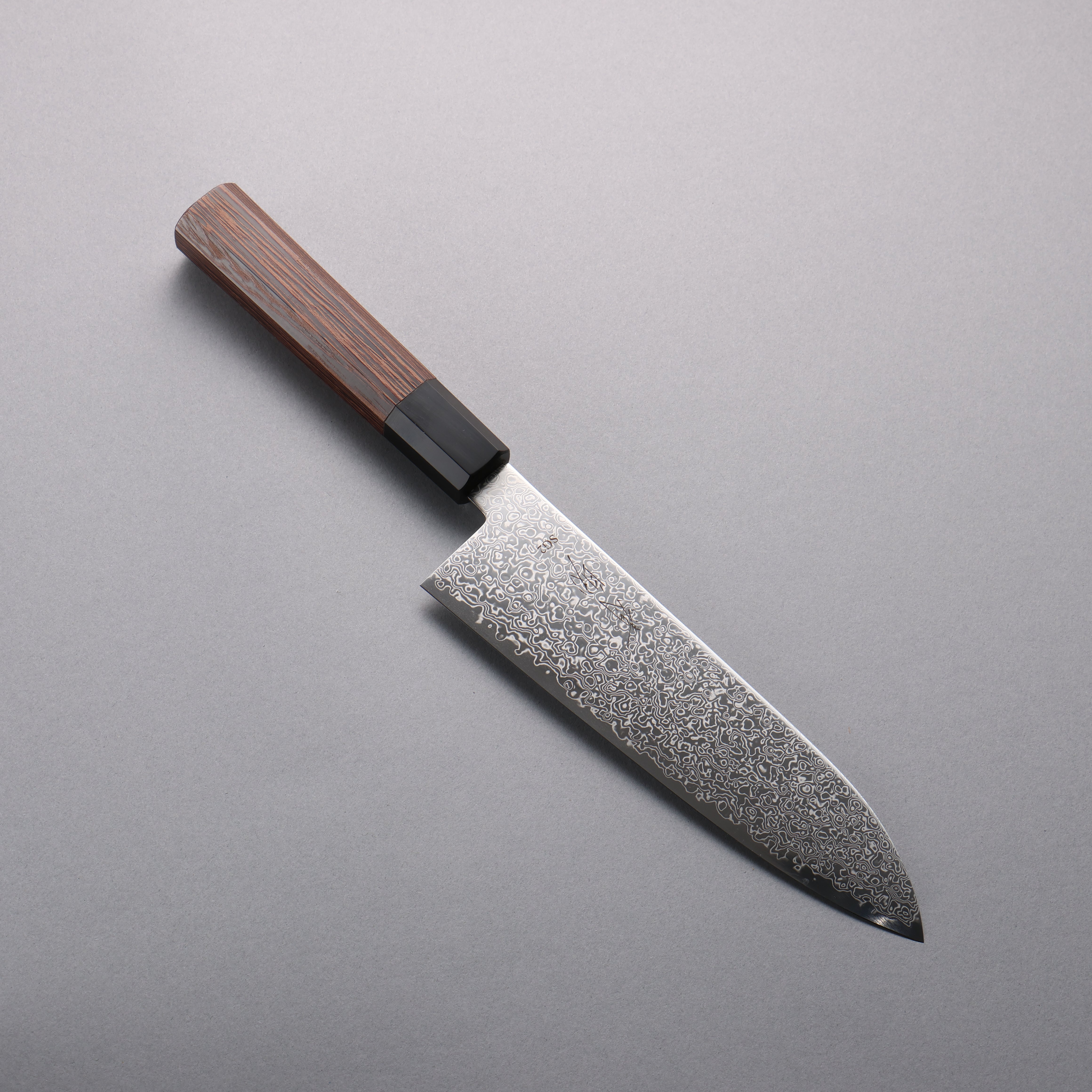Premium SG2 Damascus Santoku Knife 180mm - Japanese High-Carbon Steel Blade with Wenge Wood Handle - Perfect for Sushi, Vegetables & Meat Slicing