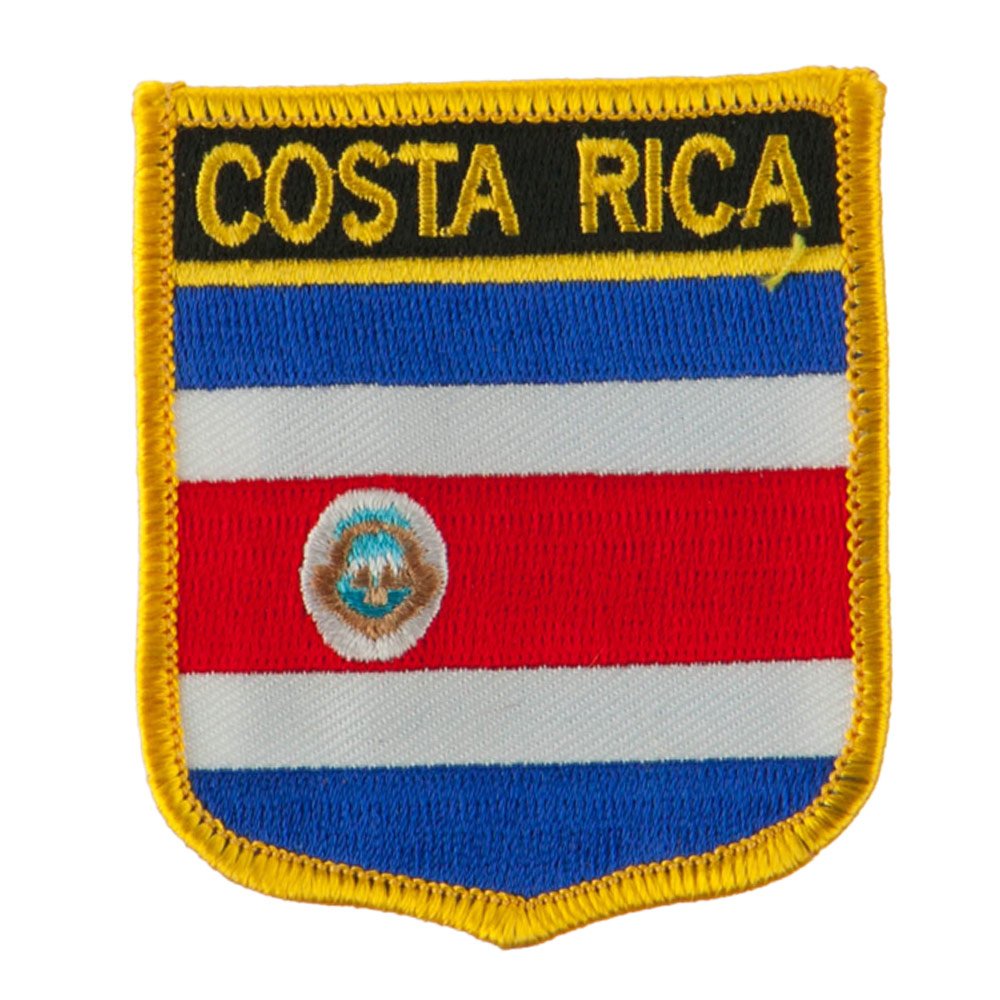 North & South America Costa Rica Flag Embroidered Patch Shield - Custom Iron-On/Sew-On Badge for Jackets, Hats & Backpacks - Perfect for Travel Enthusiasts & Patriotic Decor
