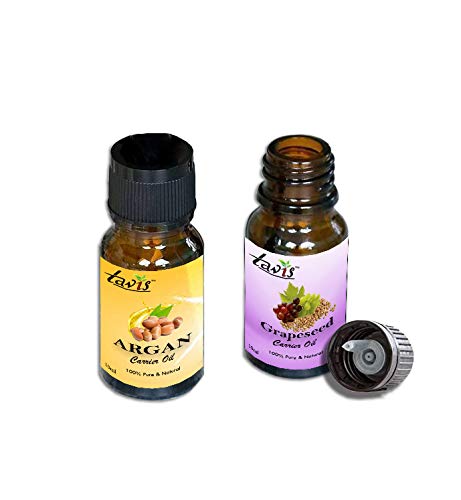 Pure Moroccan Argan Oil & Organic Grapeseed Oil for Hair & Skin - Natural Moisturizer for Dry Hair, Face Care & Body Massage | Perfect for DIY Beauty Treatments & Aromatherapy