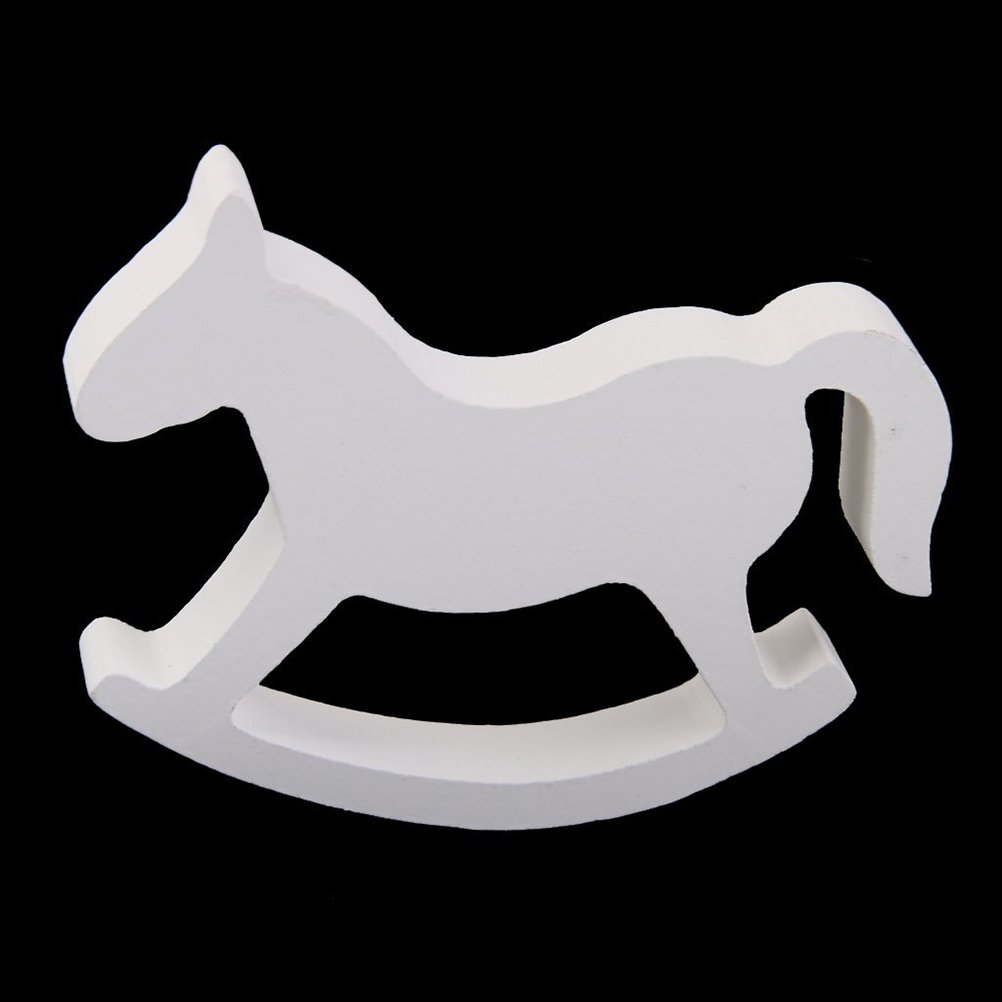 Handmade Small Wooden Rocking Horse Toy for Kids - Natural White Finish | Perfect for Nursery Decor, Toddler Playtime & Birthday Gifts