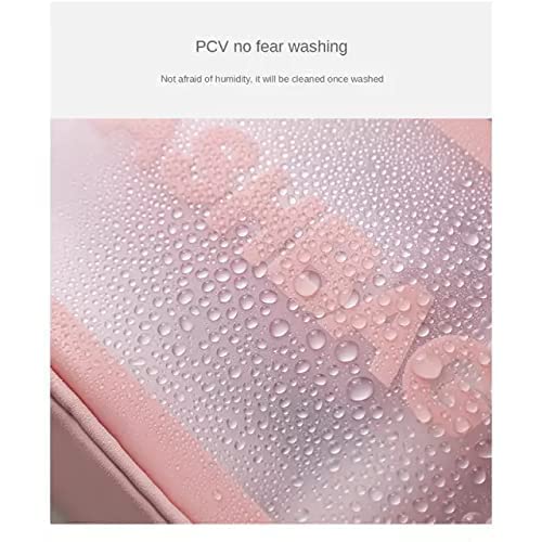 Waterproof Travel Toiletries Bag for Women - Pink PVC Cosmetic Makeup Organizer Case, Portable Wash Bag for Business Trips & Bathroom Essentials (Medium Size) | Perfect for Air Travel, Gym, Camping & Daily Use