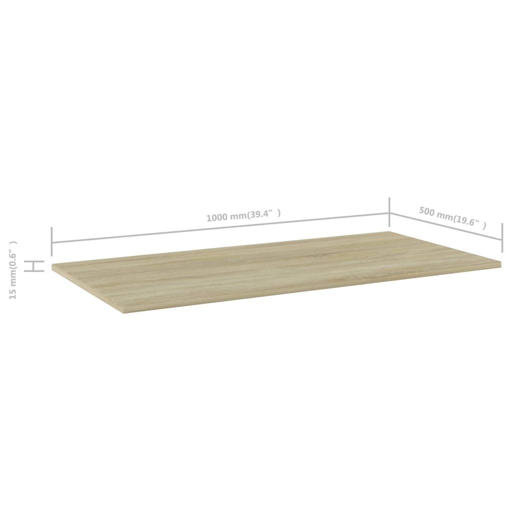 vidaXL Floating Shelves 4-Pack - Invisible Mount Wall Shelving Set - Modern Sonoma Oak Engineered Wood Display Shelves for Living Room, Bedroom & Office Decor