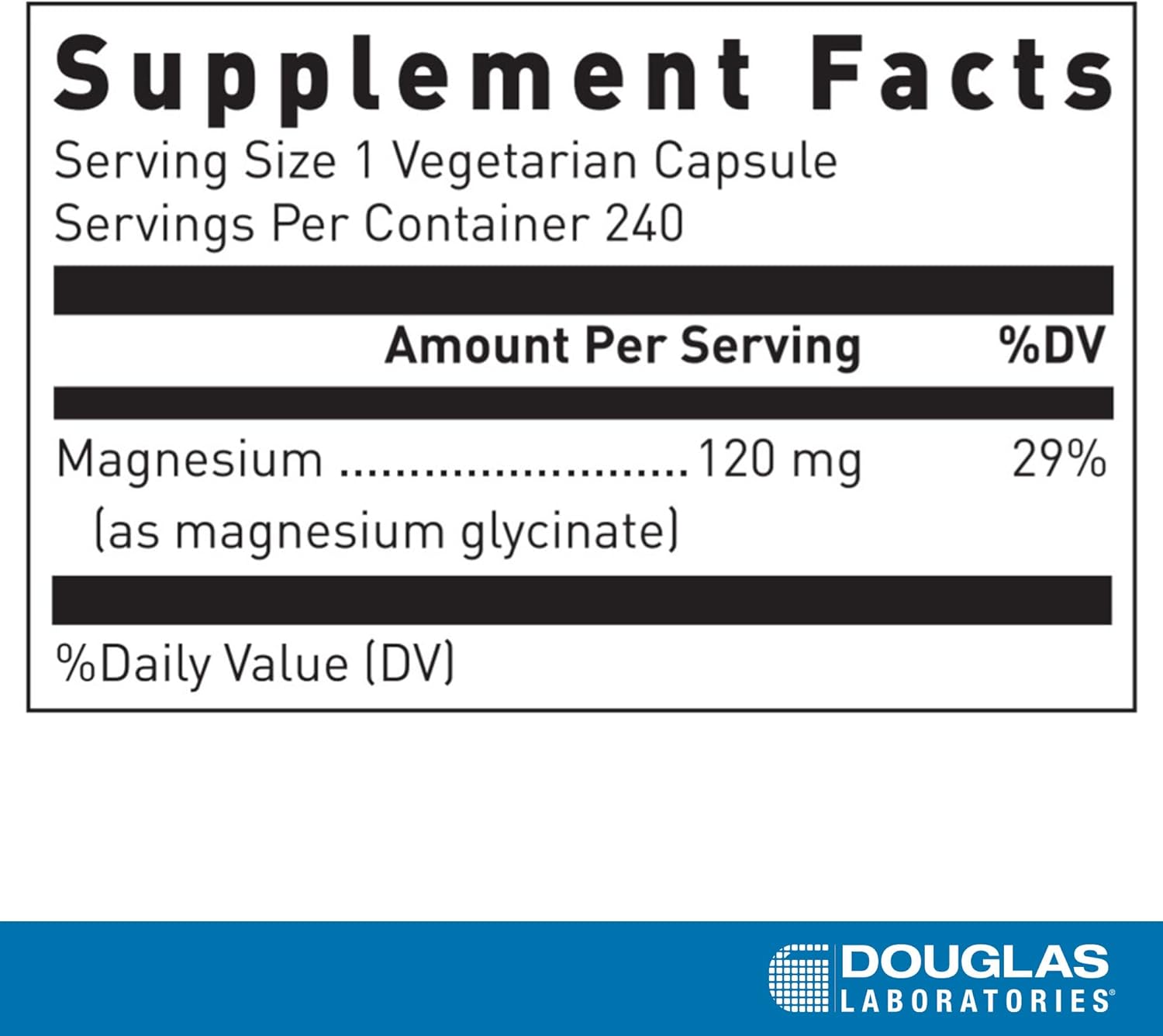 Douglas Labs Magnesium Glycinate Supplement - 120 Capsules for Stress Relief, Sleep Support & Muscle Relaxation - Vegan, Non-GMO - Perfect for Athletes & Busy Professionals