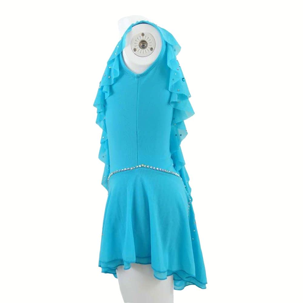 Women's Ice Skating Dress - Elegant Sky Blue Figure Skating Costume for Teens & Adults - Perfect for Competitions, Performances & Ice Dance Shows