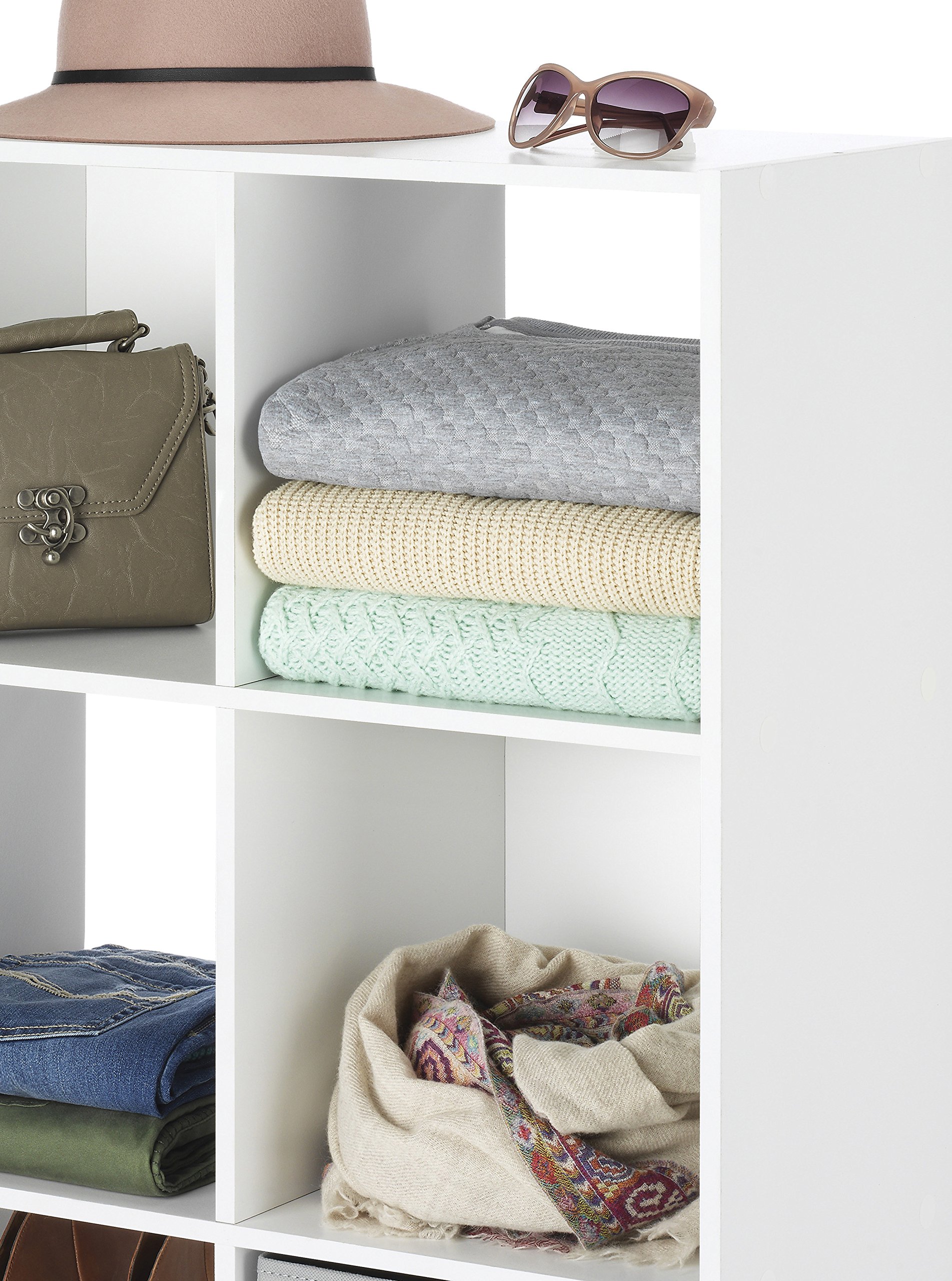 Whitmor 12-Cube Storage Organizer Shelf Unit - White | Stackable Closet & Home Organization for Bedroom, Living Room, Office