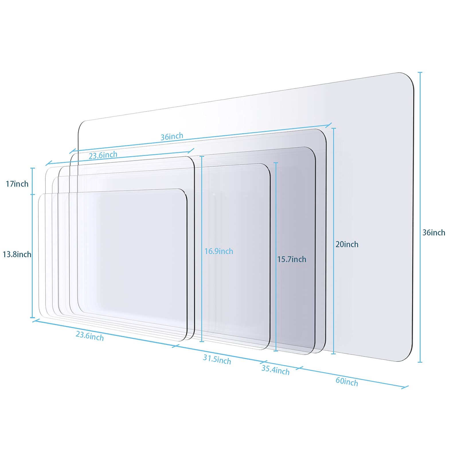 Oterri Clear PVC Desk Pad - 31.5