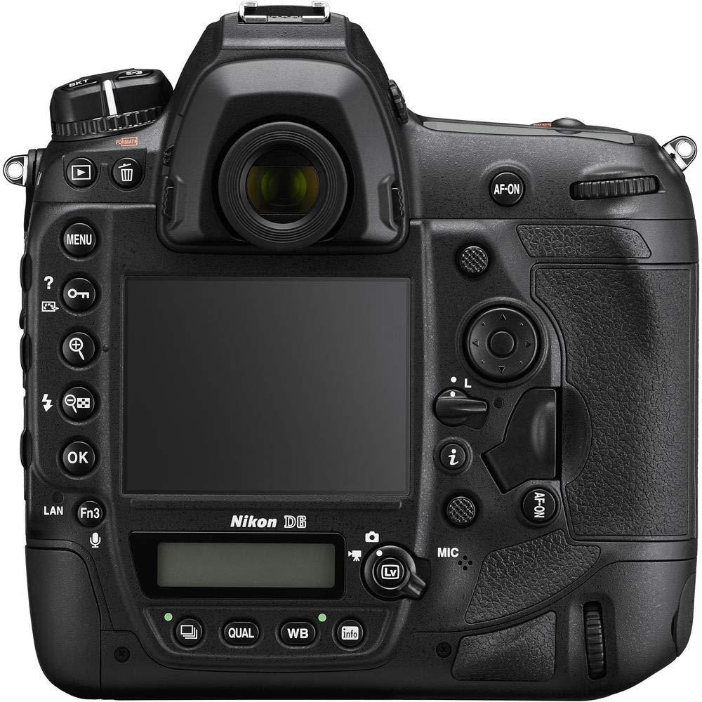 Nikon D6 DSLR Camera Body Only (International Model) - 120GB XQD Card, EN-EL18C Battery, Case, Corel Photo Software, HDMI Cable, Cleaning Kit, Flex Tripod & Memory Wallet - Professional Photography, Travel & Studio Use (Renewed)