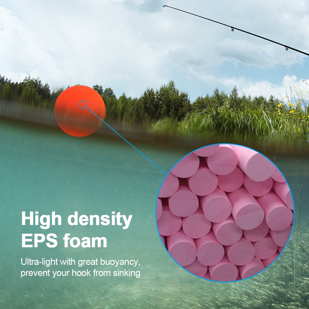Tbest 100pcs EPS Foam Fishing Float Balls - Durable Buoyant Strike Beans for Fishing Floats & Bobbers | Perfect for Freshwater & Saltwater Angling