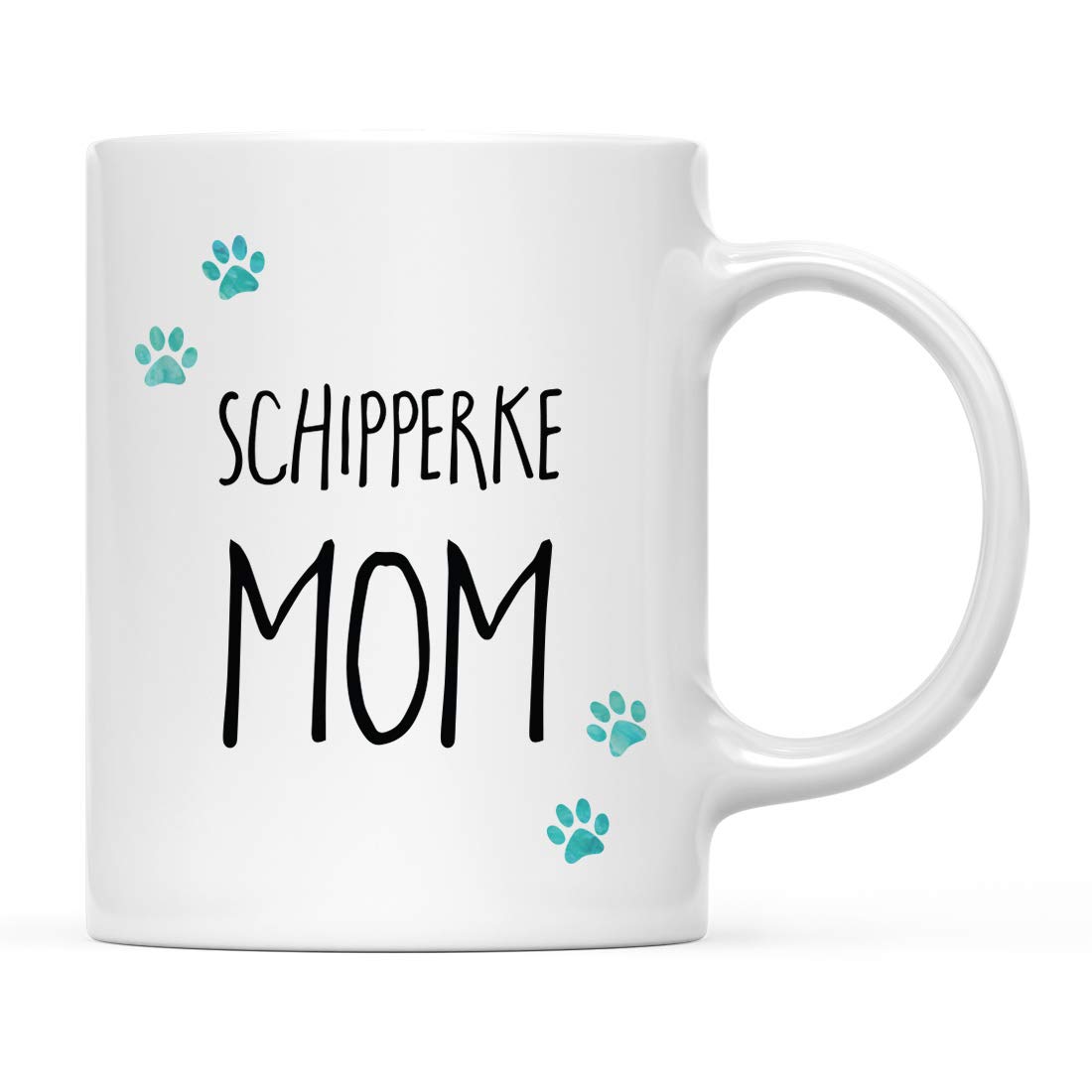 Funny Dog Mom Coffee Mug - 11oz Ceramic Cup with Schipperke Dog & Pawprint Design - Perfect Gift for Dog Lovers (Christmas, Birthday) - Includes Gift Box - Great for Coffee, Tea, Office Use & Dog Lover Gifts