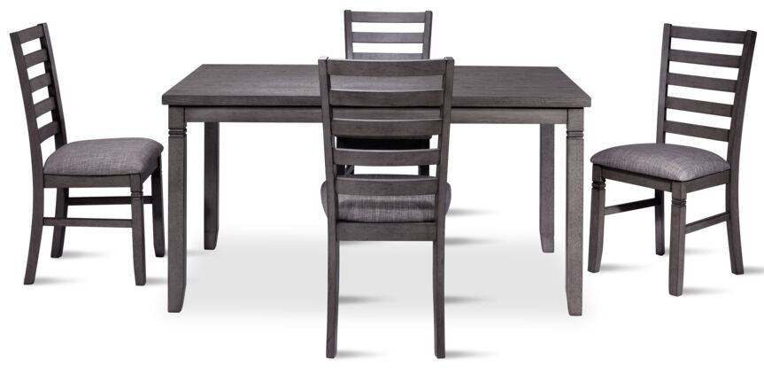 Breeze 5-Piece Dining Set in Dark Grey - Perfect for Indoor/Outdoor Dining & Entertaining