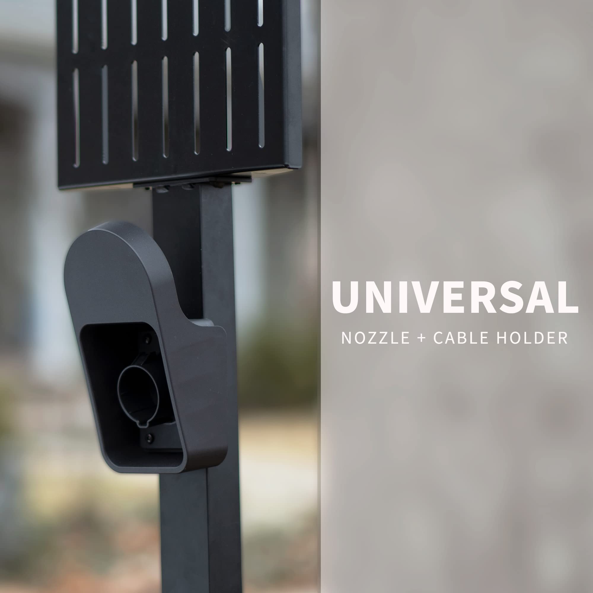 VIVO STAND-EV01C Outdoor EV Charger - Weatherproof Stainless Steel Electric Vehicle Charging Station with Protection Hood, Floor Mounted for All Weather Conditions - Perfect for Home, Office & Public Parking Lots