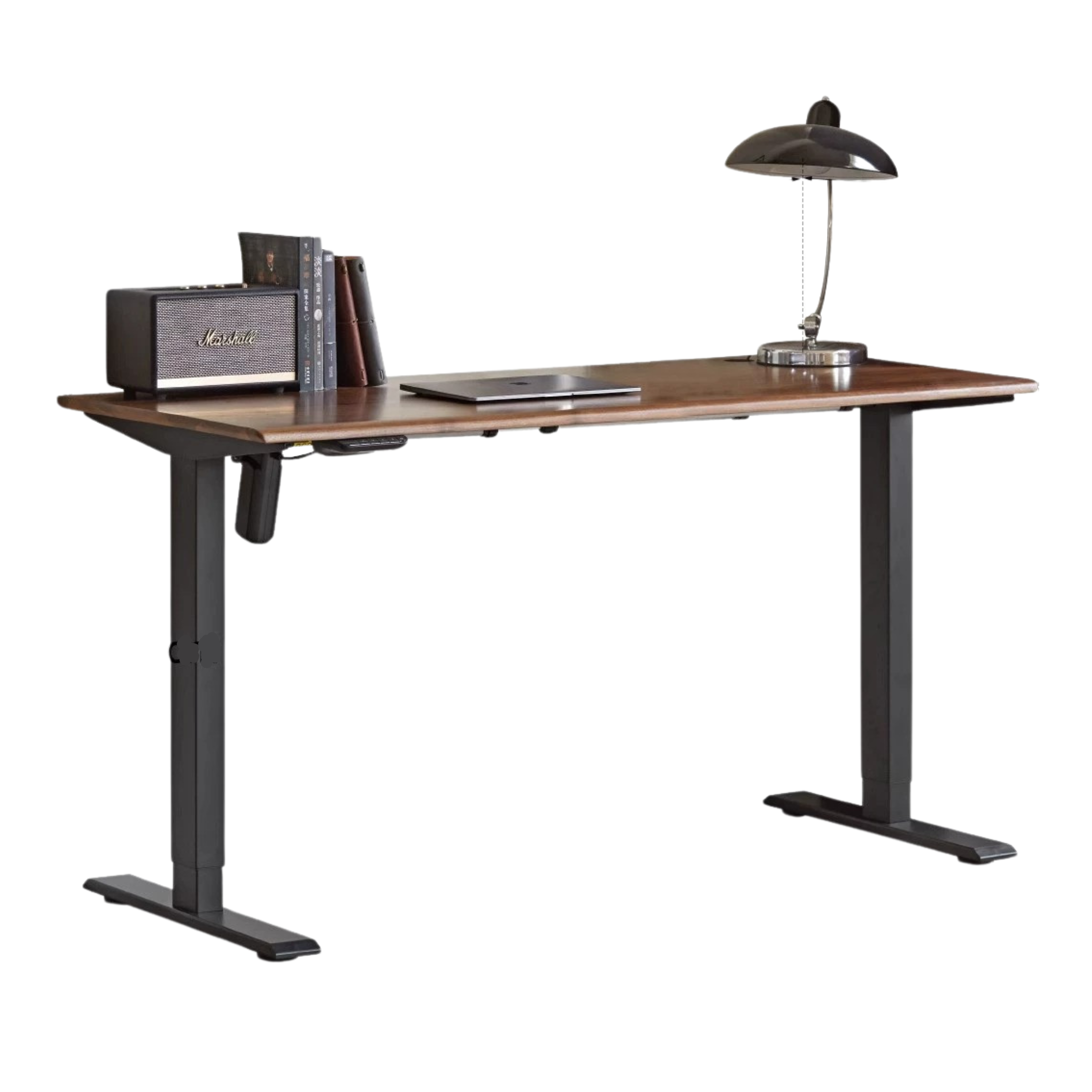 Premium Black Walnut Solid Wood Electric Standing Desk - Adjustable Height Home Office Desk for Work & Study | Ergonomic Workspace Solution for Professionals & Gamers