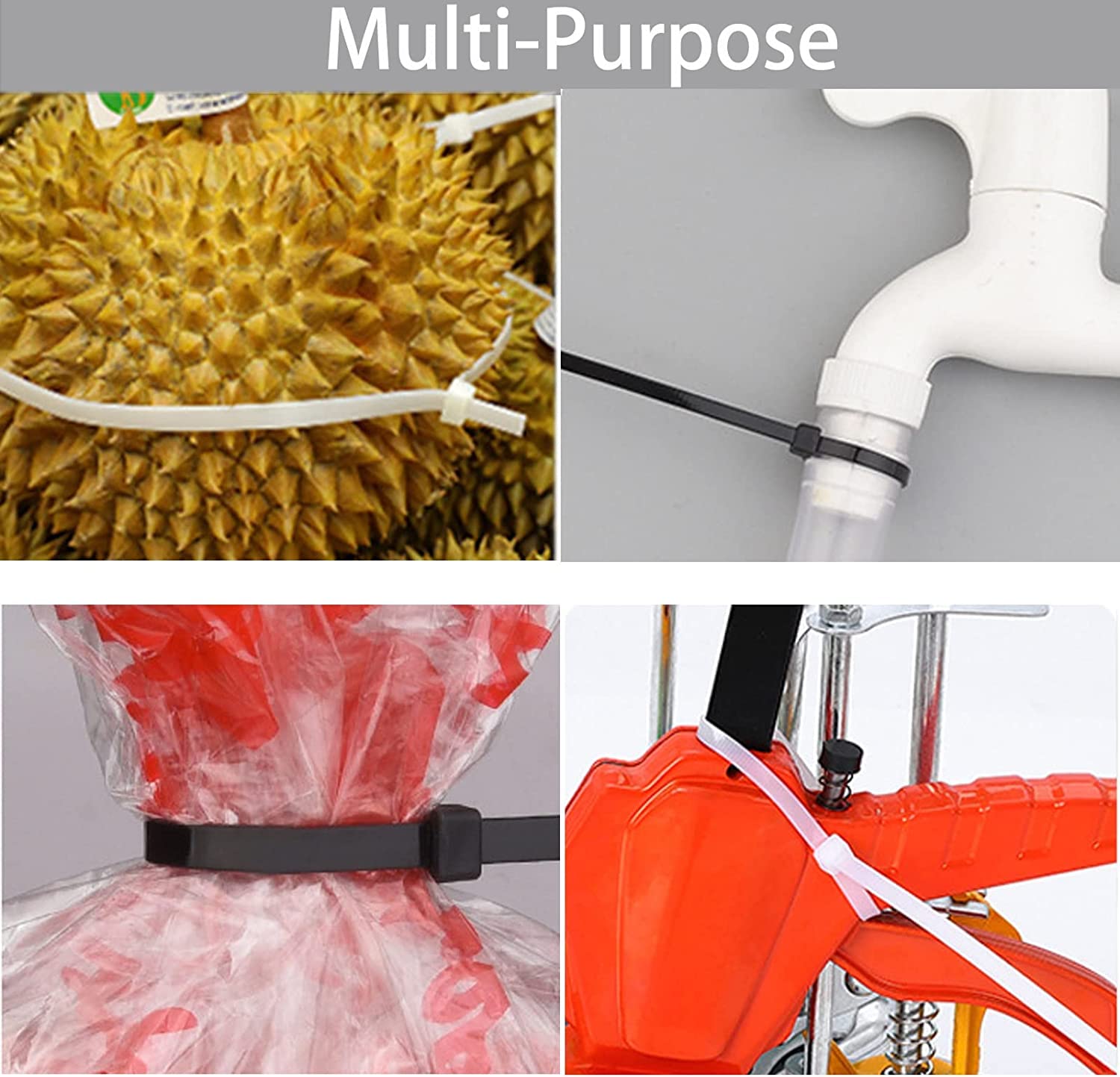 1000pcs Nylon Cable Zip Ties - 3x100mm & 3x150mm White Self-Locking Plastic Wire Ties for Home, Office & Industrial Organization - Heavy Duty Cord Management Solution