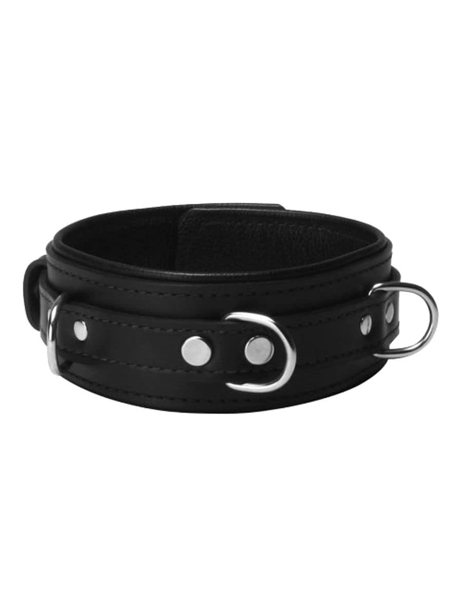 Premium Locking Bondage Collar - Adjustable Leather BDSM Restraint for Couples - Perfect for Role Play, BDSM, and Fetish Scenes