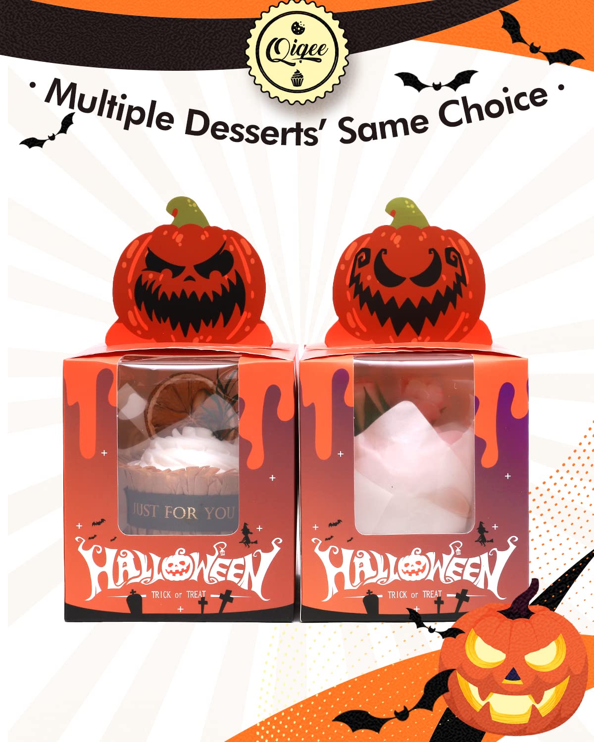 Halloween Cupcake Boxes 60pcs with Window - 3.7