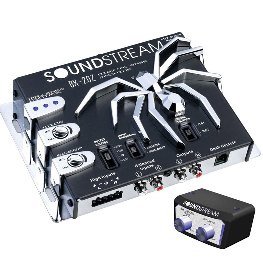 Soundstream BX-20Z Digital Bass Driver with Dash Mount Remote Control - Car Audio Bass Booster for Enhanced Music Experience