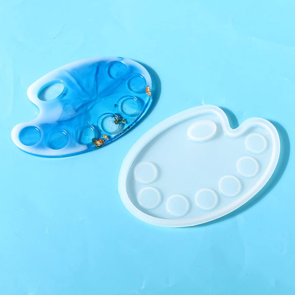 EXCEART 3Pcs Silicone Palette Molds for Nail Art, Epoxy Resin, Makeup & Paint - DIY Color Mixing & Fixing Plate - Perfect for Artists, Crafters & DIY Enthusiasts at Home or Salon