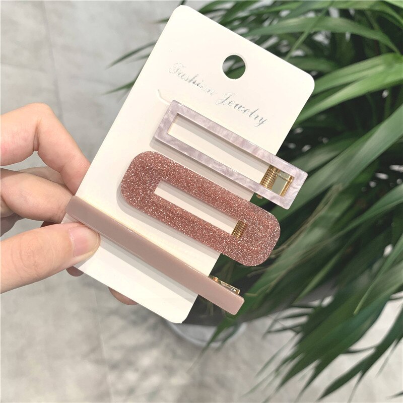 Elegant Women's Fashion Hair Clips - Pearl & Acetate Geometric Design Hair Accessories for Parties, Weddings & Everyday Style