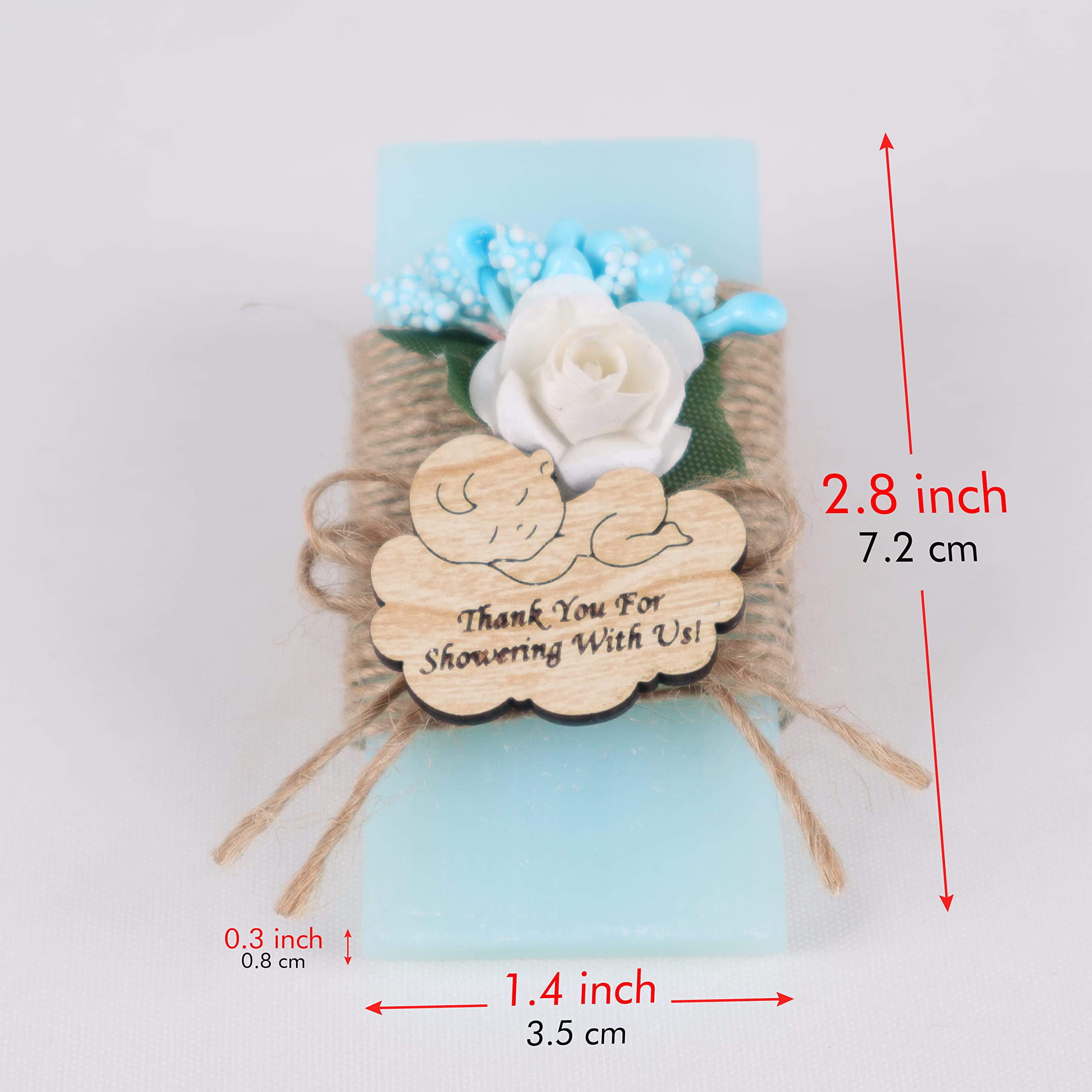 HTF Pack of 10 Handmade Ocean Scented Mini Soap - Baby Shower Decorations & Gifts for Boys (Blue) - Perfect for Baby Showers, Gender Reveals & Nursery Decor