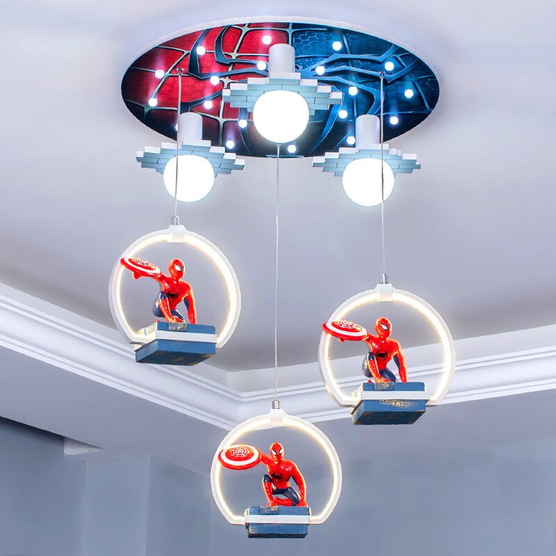 Spider-Man LED Hanging Light for Kids Room - Superhero Themed Night Light for Bedroom, Nursery & Playroom - Cool Marvel Decor Gift for Boys & Girls