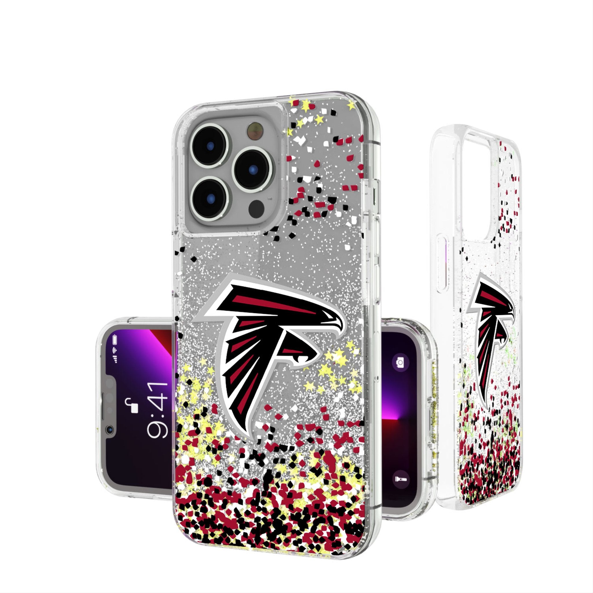 Atlanta Falcons Glitter Phone Case for iPhone & Samsung - Sparkle Confetti Design, Durable Protection - Perfect for Game Day & Falcons Fans